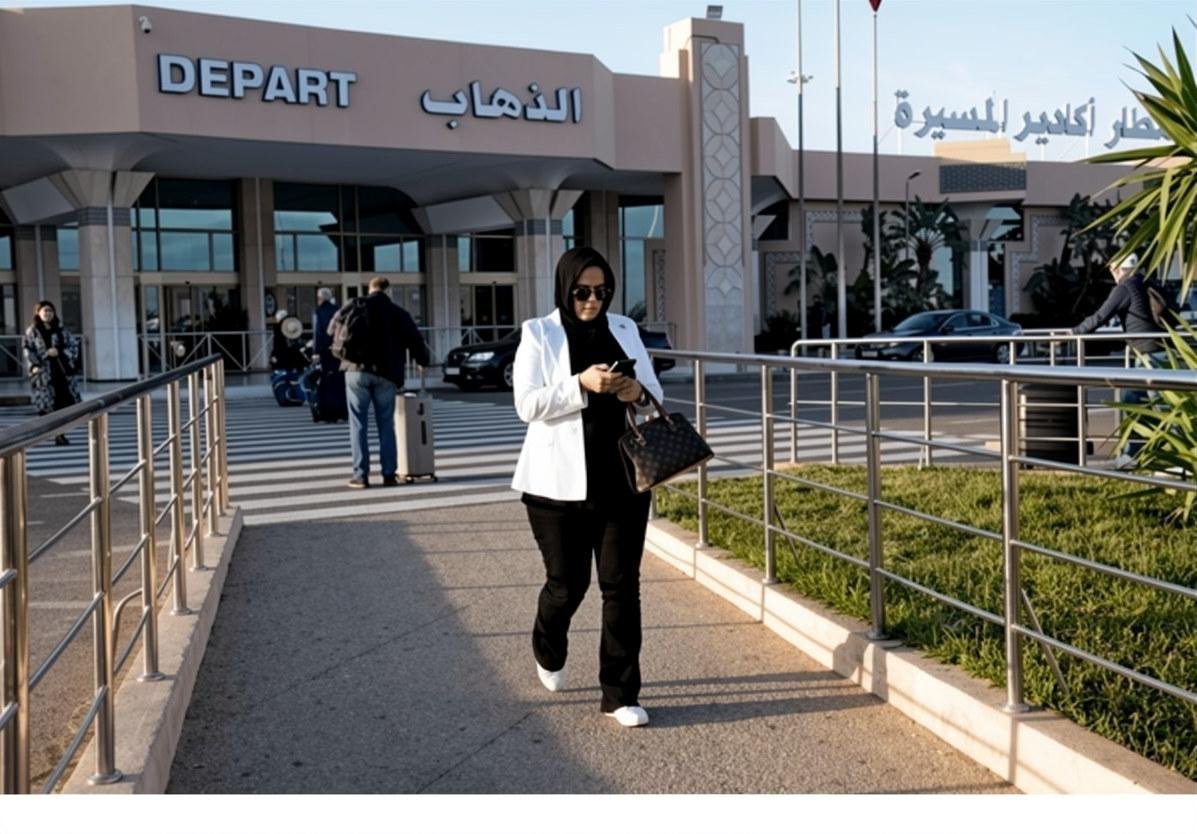 Façade du terminal de l'aéroport Agadir Al Massira